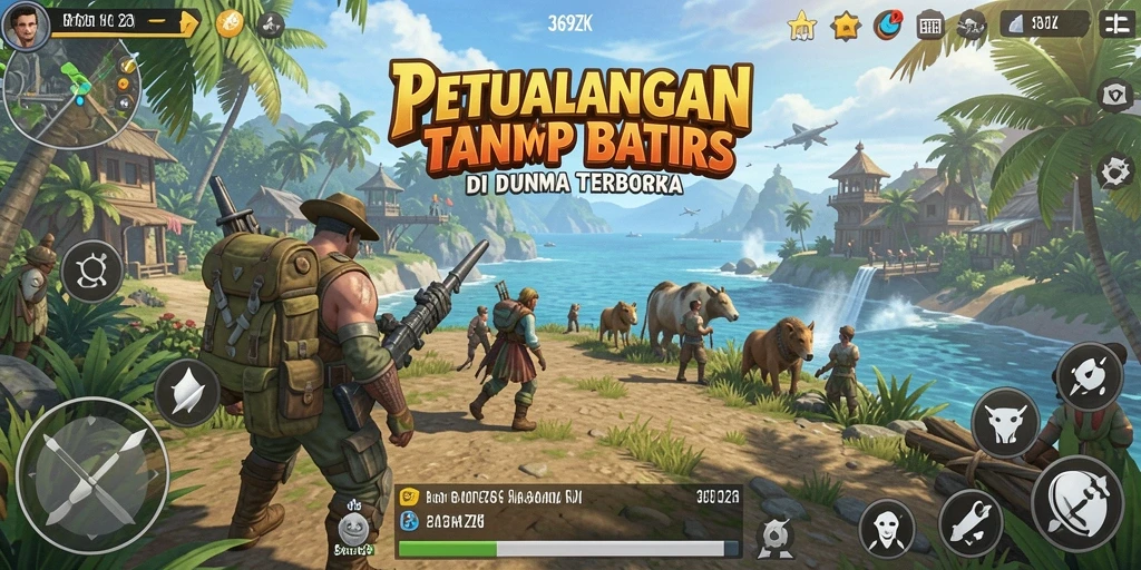 Screenshot gameplay 369ZK, menunjukkan keindahan dunia terbuka.