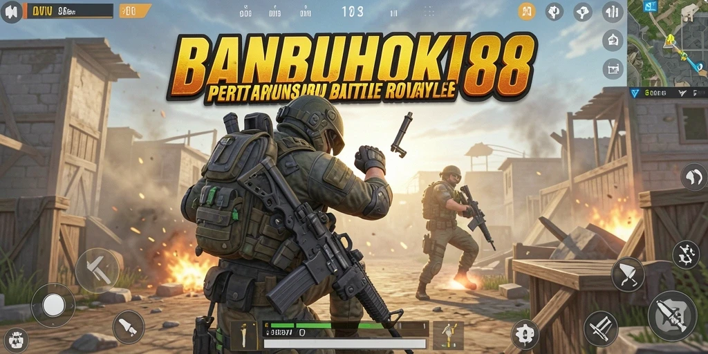 Tampilan menarik dari gameplay Battle Royale di BANBUHOKI88.