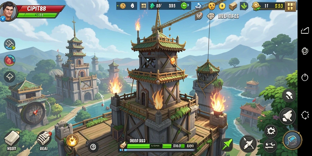 Menampilkan aksi seru dari permainan Tower Defense CIPIT88.