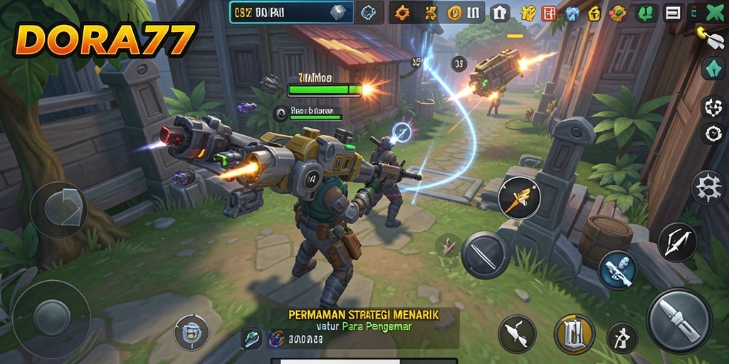 Tampilan gameplay DORA77 yang memukau dengan berbagai strategi yang dapat diterapkan.