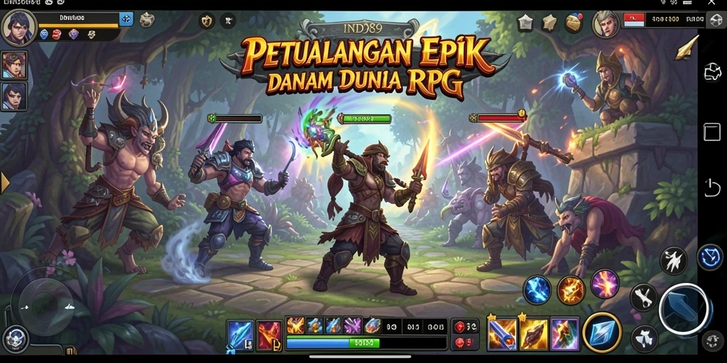 Tampilan utama gameplay IND89 yang menampilkan pertempuran epik.