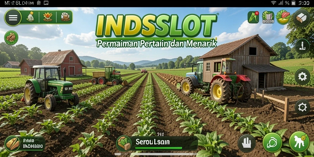Tampilan gameplay seru di INDSLOT yang menunjukkan keseruan bertani.