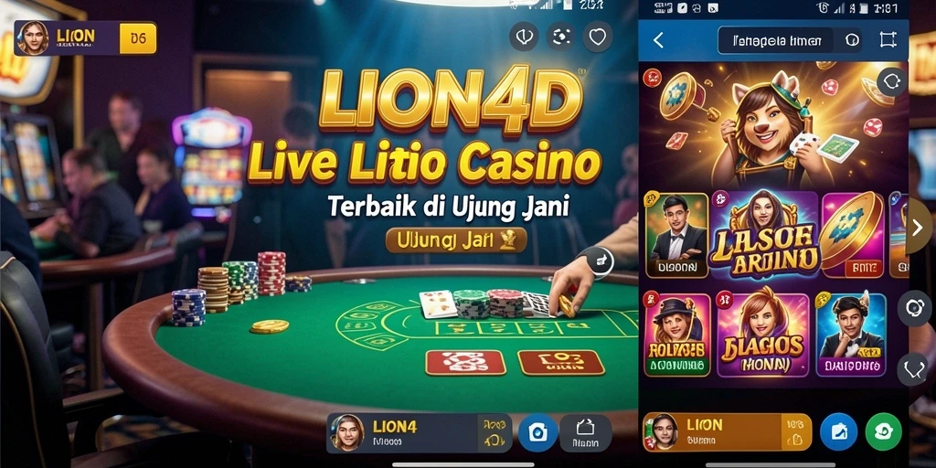 Screenshot gameplay LION4D menampilkan dealer langsung dan atmosfer kasino yang menyenangkan.