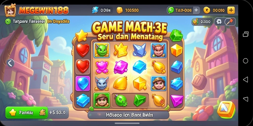 Tangkapan layar gameplay MEGEWIN188 menampilkan keseruan mencocokkan objek.