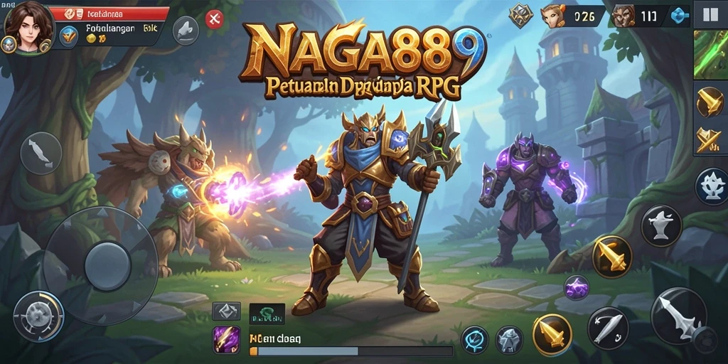 Screenshot NAGA889 menampilkan aksi seru dalam pertarungan RPG.