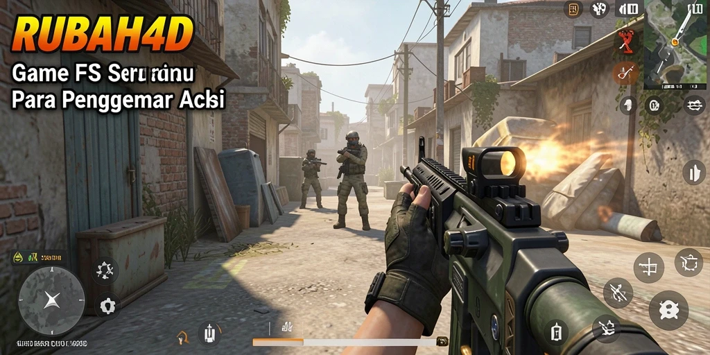 Gameplay RUBAH4D dengan aksi menembak intens.