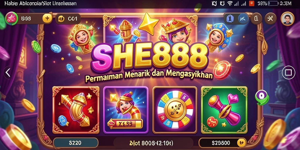 Screenshot gameplay SHE888 yang menampilkan pengalaman permainan Slot.