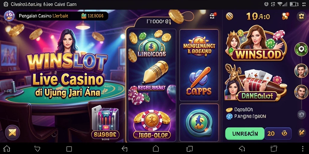 Tampilan gameplay Live Casino WINSLOT yang mendebarkan dan interaktif.